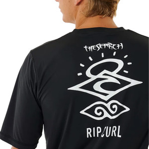 2024 Rip Curl Icons Surflite UPF Short Sleeve Rash Vest 14YMRV - Black